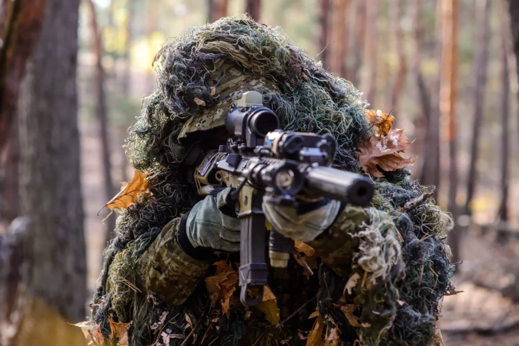 A picture of a camouflaged sniper has people online testing whether they have the eyesight of a top marksman.